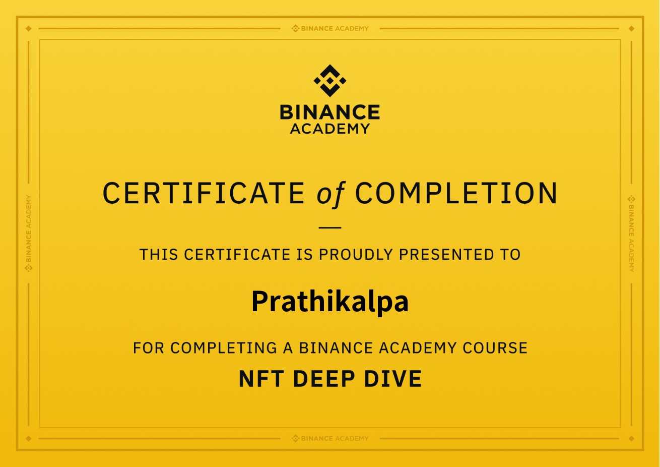 NFT Deep Dive Certificate